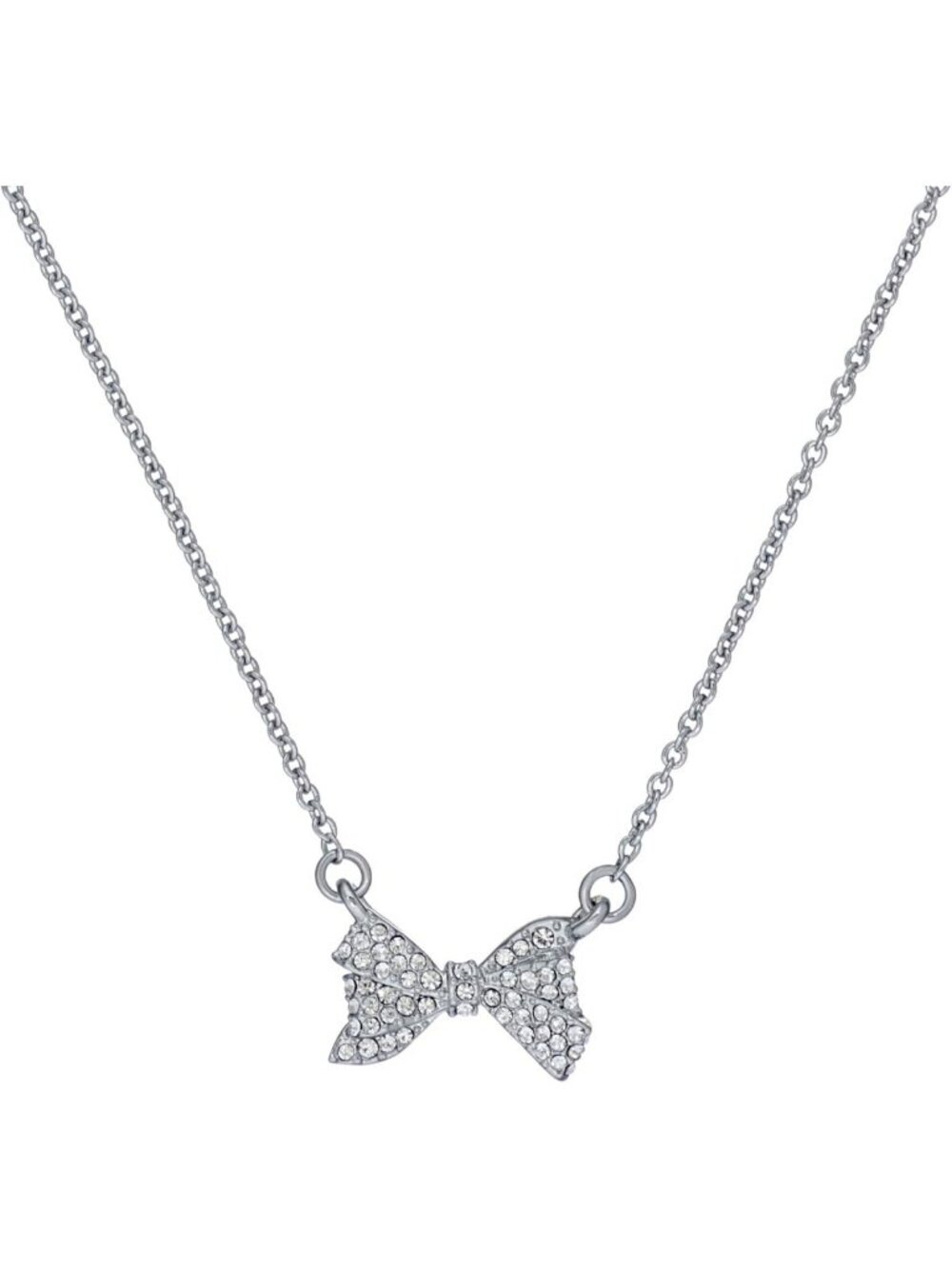 Elegant Crystal Bow Pendant Necklace for Women - Dazzling Jewelry Accessory